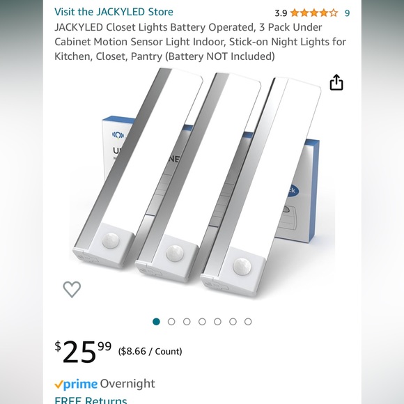 JackyLED Other - JackyLED Under-Cabinet Lights 3 pack. Motion sensor lights - Brand New